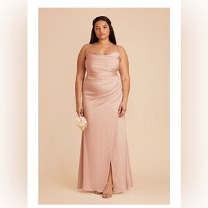 Birdy Grey Matte Satin Dress in Rose Gold